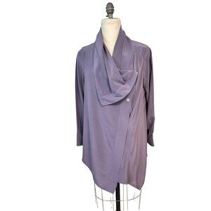 Soft Surroundings  Draped Lavender Silk  Blouse Size Small